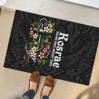 Kosrae Nautical Heritage Rubber Doormat Polynesian Tribal Anchor With Plumeria Tropical Art TS04 - Polynesian Pride
