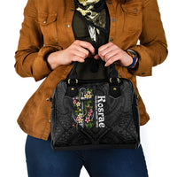 Kosrae Nautical Heritage Shoulder Handbag Polynesian Tribal Anchor With Plumeria Tropical Art TS04 - Polynesian Pride