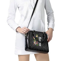 Kosrae Nautical Heritage Shoulder Handbag Polynesian Tribal Anchor With Plumeria Tropical Art TS04 - Polynesian Pride