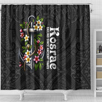 Kosrae Nautical Heritage Shower Curtain Polynesian Tribal Anchor With Plumeria Tropical Art TS04 - Polynesian Pride