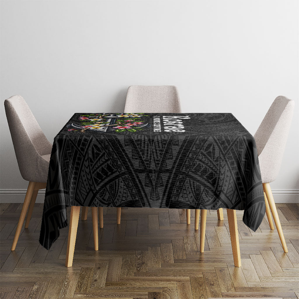 Kosrae Nautical Heritage Tablecloth Polynesian Tribal Anchor With Plumeria Tropical Art TS04 - Polynesian Pride