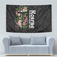 Kosrae Nautical Heritage Tapestry Polynesian Tribal Anchor With Plumeria Tropical Art TS04 - Polynesian Pride