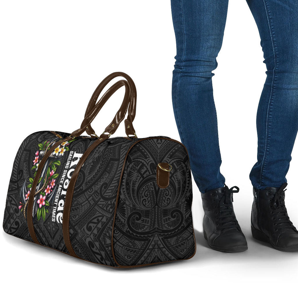 Kosrae Nautical Heritage Travel Bag Polynesian Tribal Anchor With Plumeria Tropical Art TS04 - Polynesian Pride