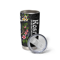 Kosrae Nautical Heritage Tumbler Cup Polynesian Tribal Anchor With Plumeria Tropical Art TS04 - Polynesian Pride