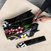 Kosrae Nautical Heritage Umbrella Polynesian Tribal Anchor With Plumeria Tropical Art TS04 - Polynesian Pride