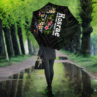 Kosrae Nautical Heritage Umbrella Polynesian Tribal Anchor With Plumeria Tropical Art TS04 - Polynesian Pride
