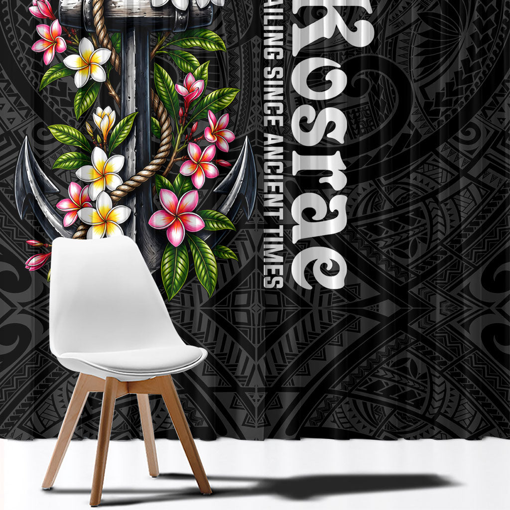 Kosrae Nautical Heritage Window Curtain Polynesian Tribal Anchor With Plumeria Tropical Art TS04 - Polynesian Pride