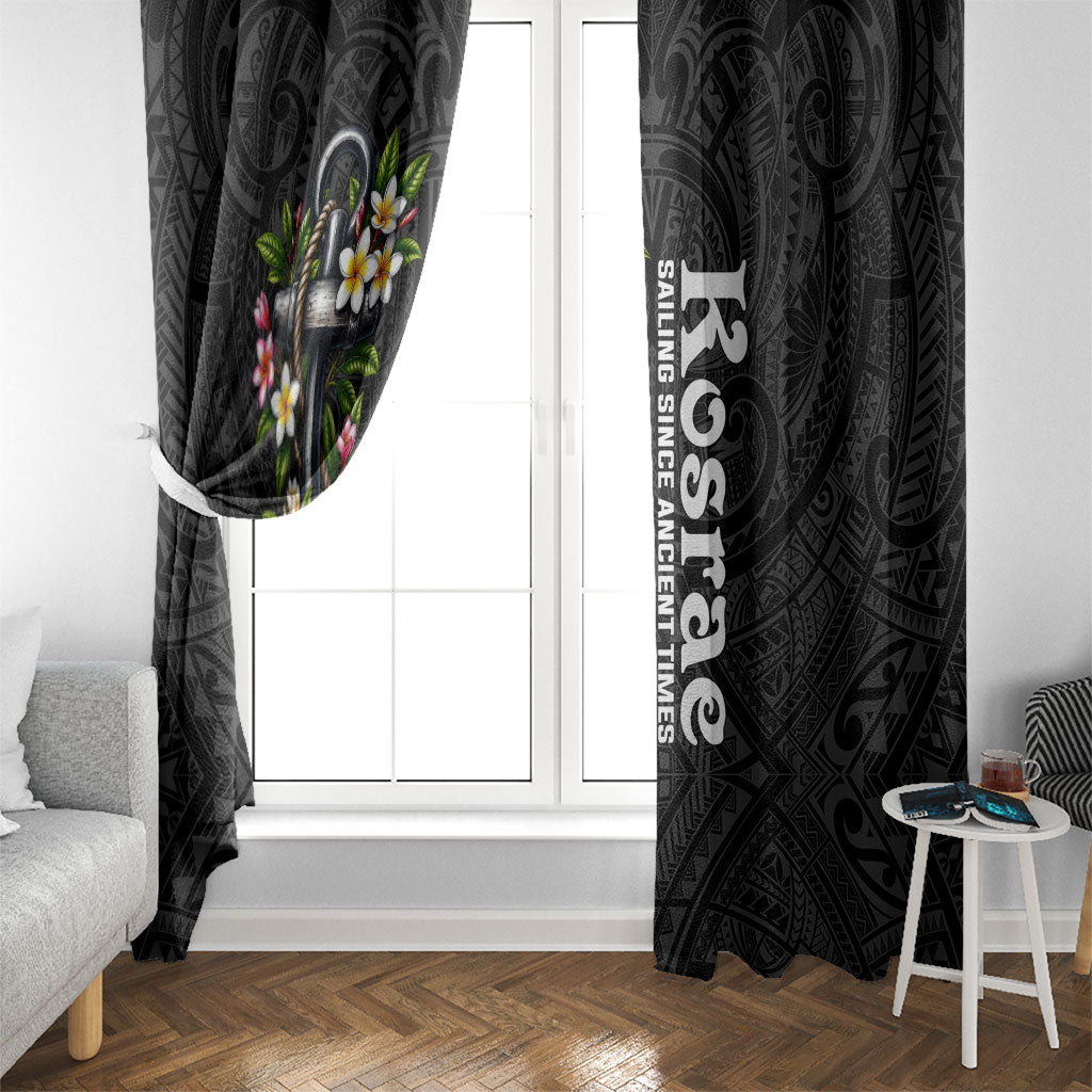 Kosrae Nautical Heritage Window Curtain Polynesian Tribal Anchor With Plumeria Tropical Art TS04 - Polynesian Pride