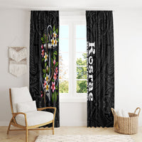 Kosrae Nautical Heritage Window Curtain Polynesian Tribal Anchor With Plumeria Tropical Art TS04 - Polynesian Pride