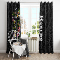 Kosrae Nautical Heritage Window Curtain Polynesian Tribal Anchor With Plumeria Tropical Art TS04 - Polynesian Pride