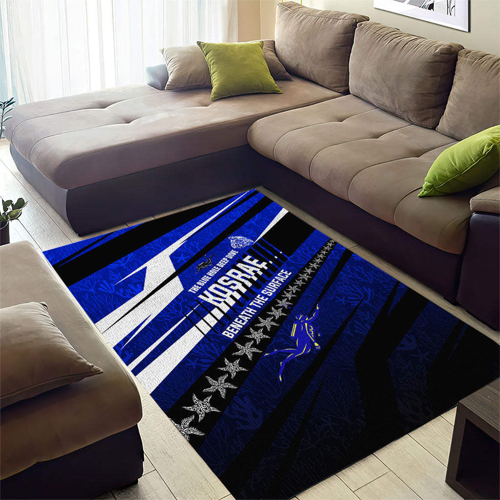 Kosrae Deep Sea Scuba Diving Area Rug Blue Hole Beneath The Surface Coral Reef Graphic Art TS04 - Polynesian Pride