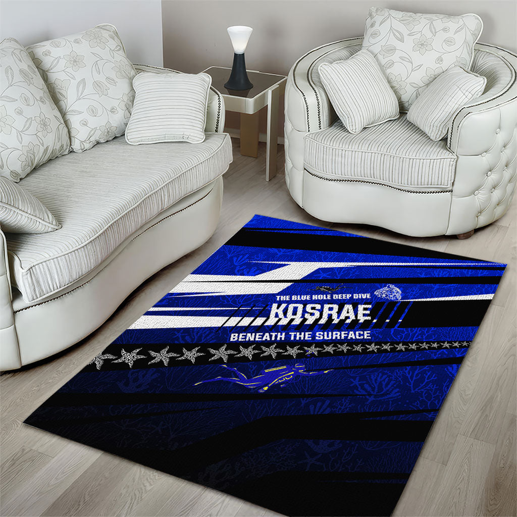 Kosrae Deep Sea Scuba Diving Area Rug Blue Hole Beneath The Surface Coral Reef Graphic Art TS04 - Polynesian Pride