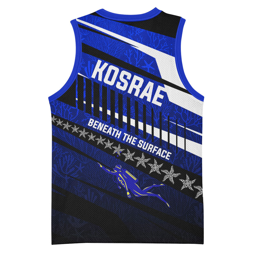 Kosrae Deep Sea Scuba Diving Basketball Jersey Blue Hole Beneath The Surface Coral Reef Graphic Art TS04 - Polynesian Pride