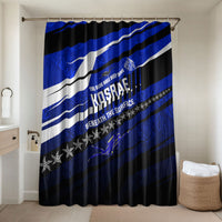 Kosrae Deep Sea Scuba Diving Bathroom Set Blue Hole Beneath The Surface Coral Reef Graphic Art TS04 Shower Curtain Only Blue Black - Polynesian Pride