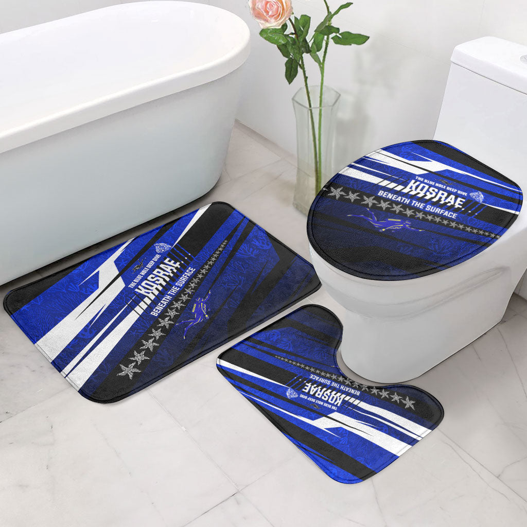Kosrae Deep Sea Scuba Diving Bathroom Set Blue Hole Beneath The Surface Coral Reef Graphic Art TS04 - Polynesian Pride