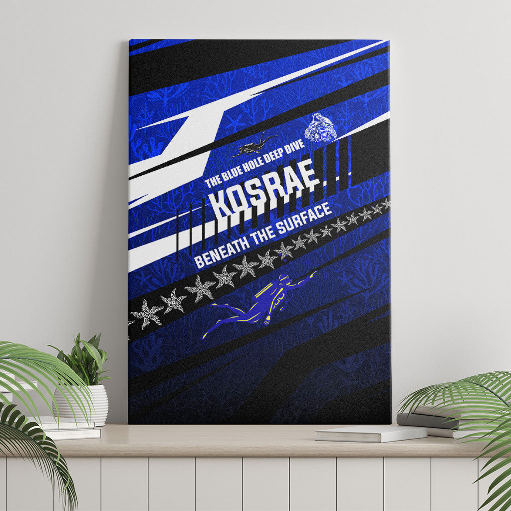 Kosrae Deep Sea Scuba Diving Canvas Wall Art Blue Hole Beneath The Surface Coral Reef Graphic Art TS04 - Polynesian Pride