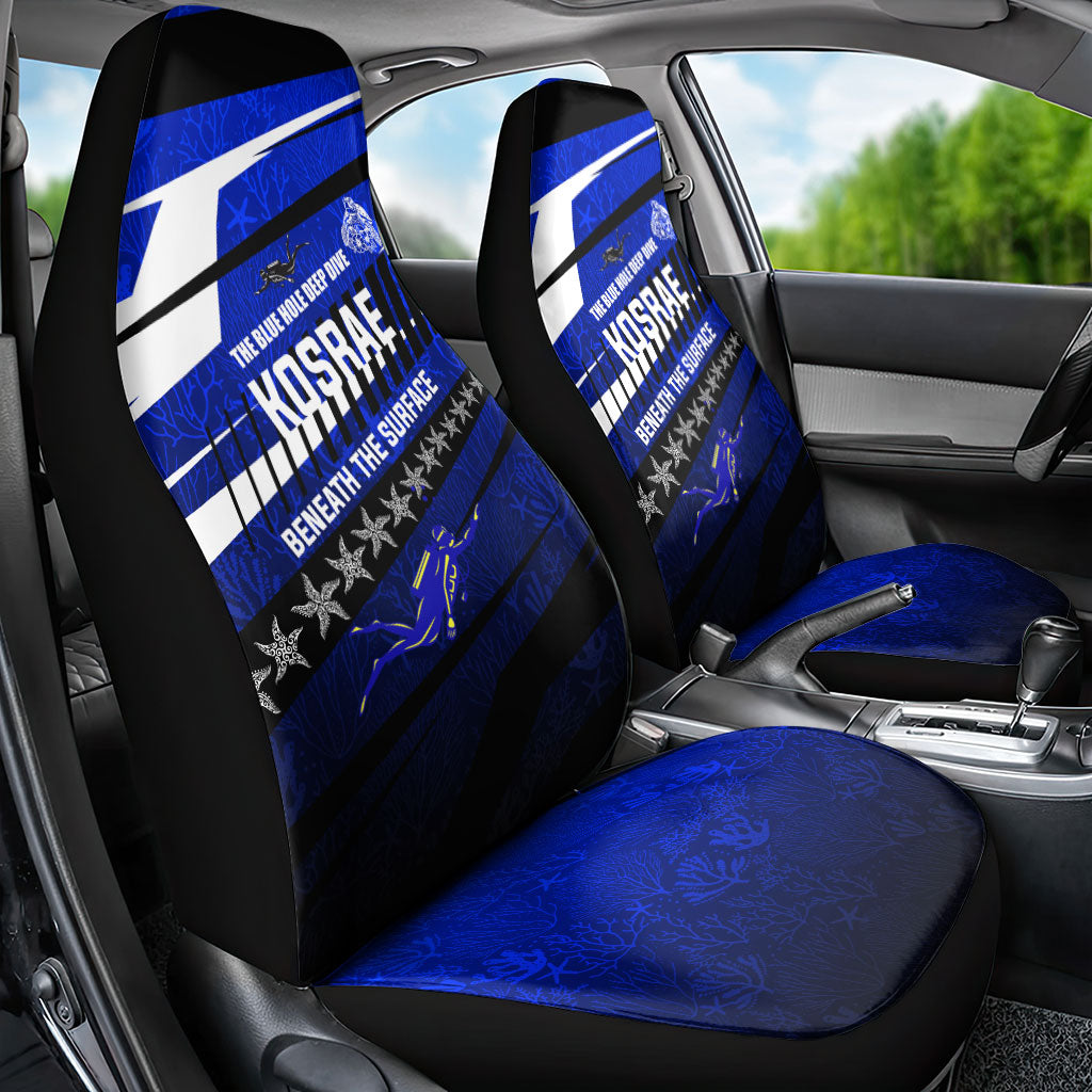 Kosrae Deep Sea Scuba Diving Car Seat Cover Blue Hole Beneath The Surface Coral Reef Graphic Art TS04 - Polynesian Pride