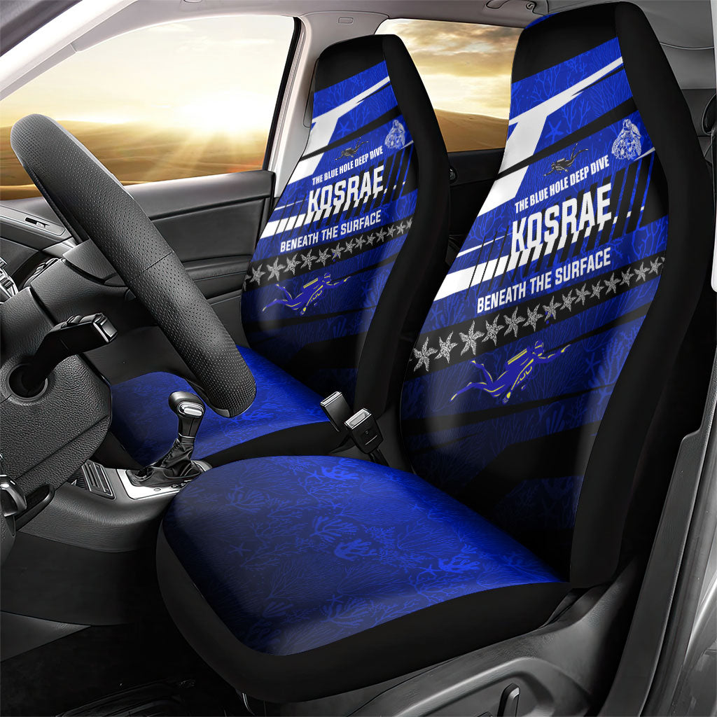 Kosrae Deep Sea Scuba Diving Car Seat Cover Blue Hole Beneath The Surface Coral Reef Graphic Art TS04 - Polynesian Pride