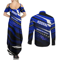 Kosrae Deep Sea Scuba Diving Couples Matching Summer Maxi Dress and Long Sleeve Button Shirt Blue Hole Beneath The Surface Coral Reef Graphic Art TS04 - Polynesian Pride