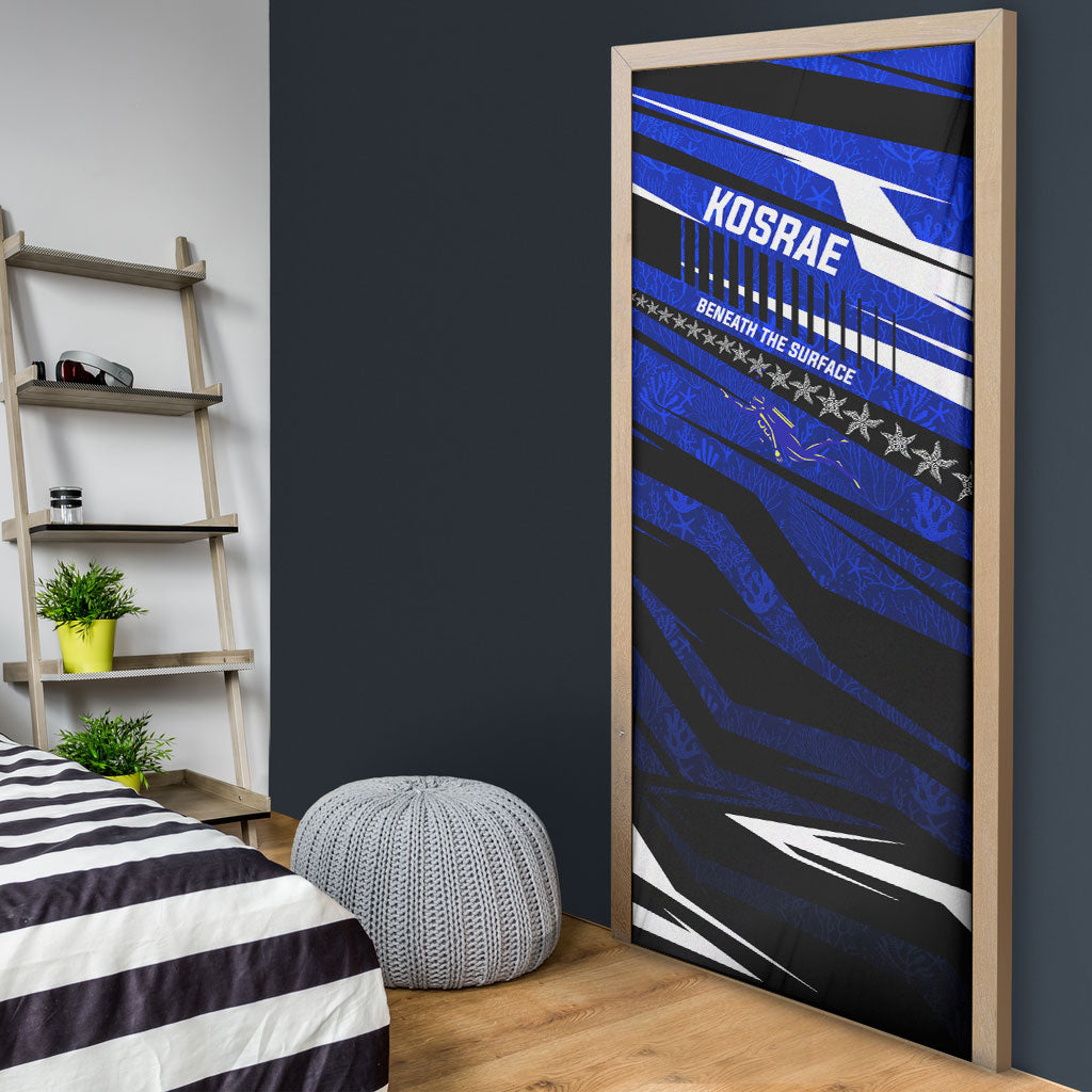 Kosrae Deep Sea Scuba Diving Door Cover Blue Hole Beneath The Surface Coral Reef Graphic Art TS04 - Polynesian Pride