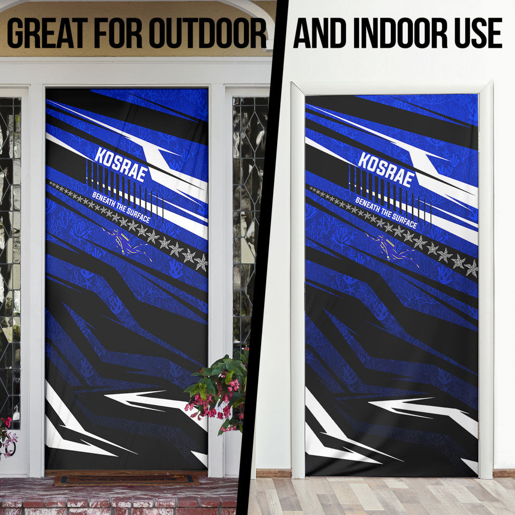Kosrae Deep Sea Scuba Diving Door Cover Blue Hole Beneath The Surface Coral Reef Graphic Art TS04 - Polynesian Pride