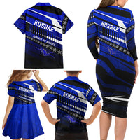 Kosrae Deep Sea Scuba Diving Family Matching Long Sleeve Bodycon Dress and Hawaiian Shirt Blue Hole Beneath The Surface Coral Reef Graphic Art TS04 - Polynesian Pride