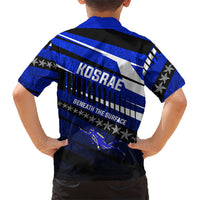 Kosrae Deep Sea Scuba Diving Family Matching Off Shoulder Short Dress and Hawaiian Shirt Blue Hole Beneath The Surface Coral Reef Graphic Art