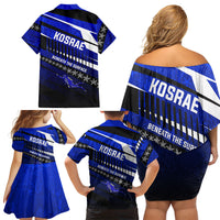 Kosrae Deep Sea Scuba Diving Family Matching Off Shoulder Short Dress and Hawaiian Shirt Blue Hole Beneath The Surface Coral Reef Graphic Art