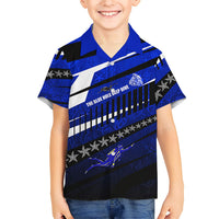 Kosrae Deep Sea Scuba Diving Family Matching Short Sleeve Bodycon Dress and Hawaiian Shirt Blue Hole Beneath The Surface Coral Reef Graphic Art TS04 Son's Shirt Blue Black - Polynesian Pride