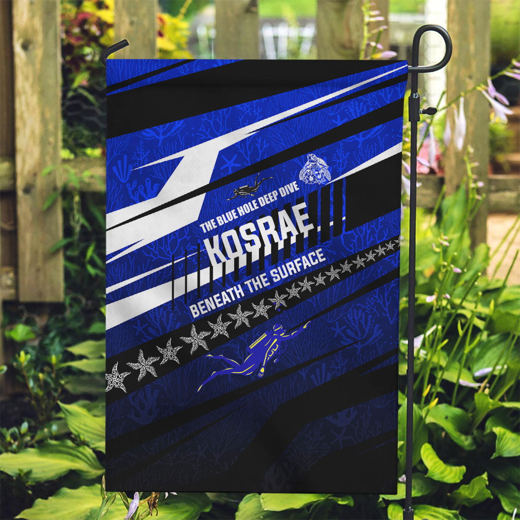 Kosrae Deep Sea Scuba Diving Garden Flag Blue Hole Beneath The Surface Coral Reef Graphic Art TS04 Garden Flag Blue Black - Polynesian Pride