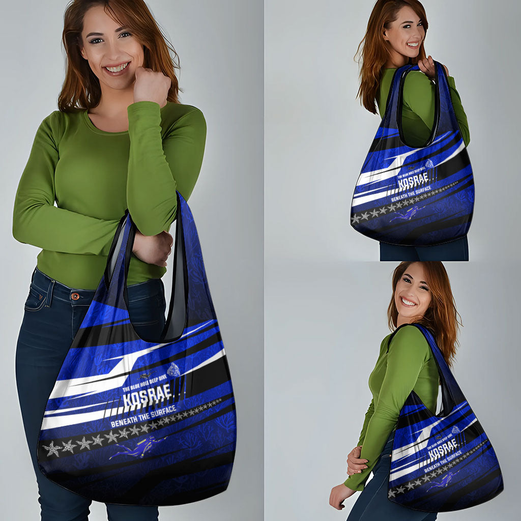 Kosrae Deep Sea Scuba Diving Grocery Bag Blue Hole Beneath The Surface Coral Reef Graphic Art TS04 - Polynesian Pride