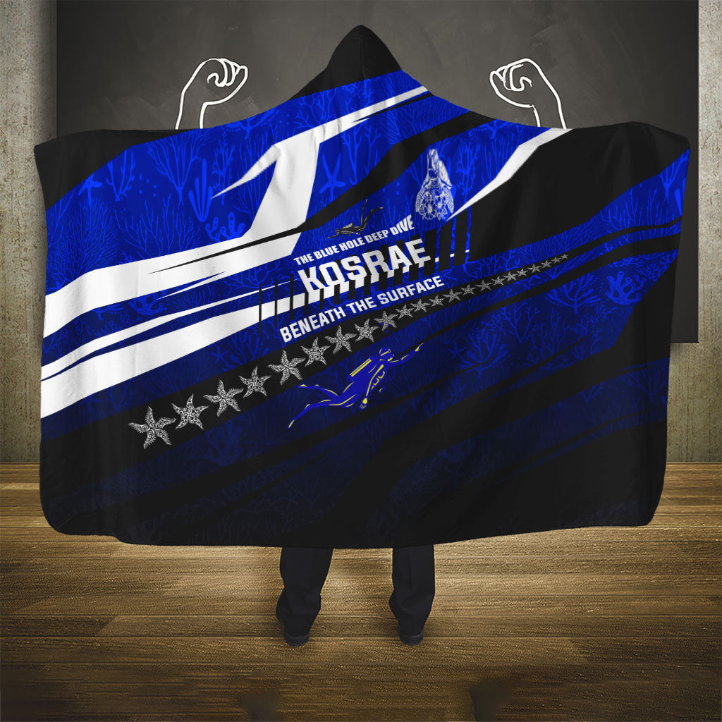 Kosrae Deep Sea Scuba Diving Hooded Blanket Blue Hole Beneath The Surface Coral Reef Graphic Art TS04 - Polynesian Pride