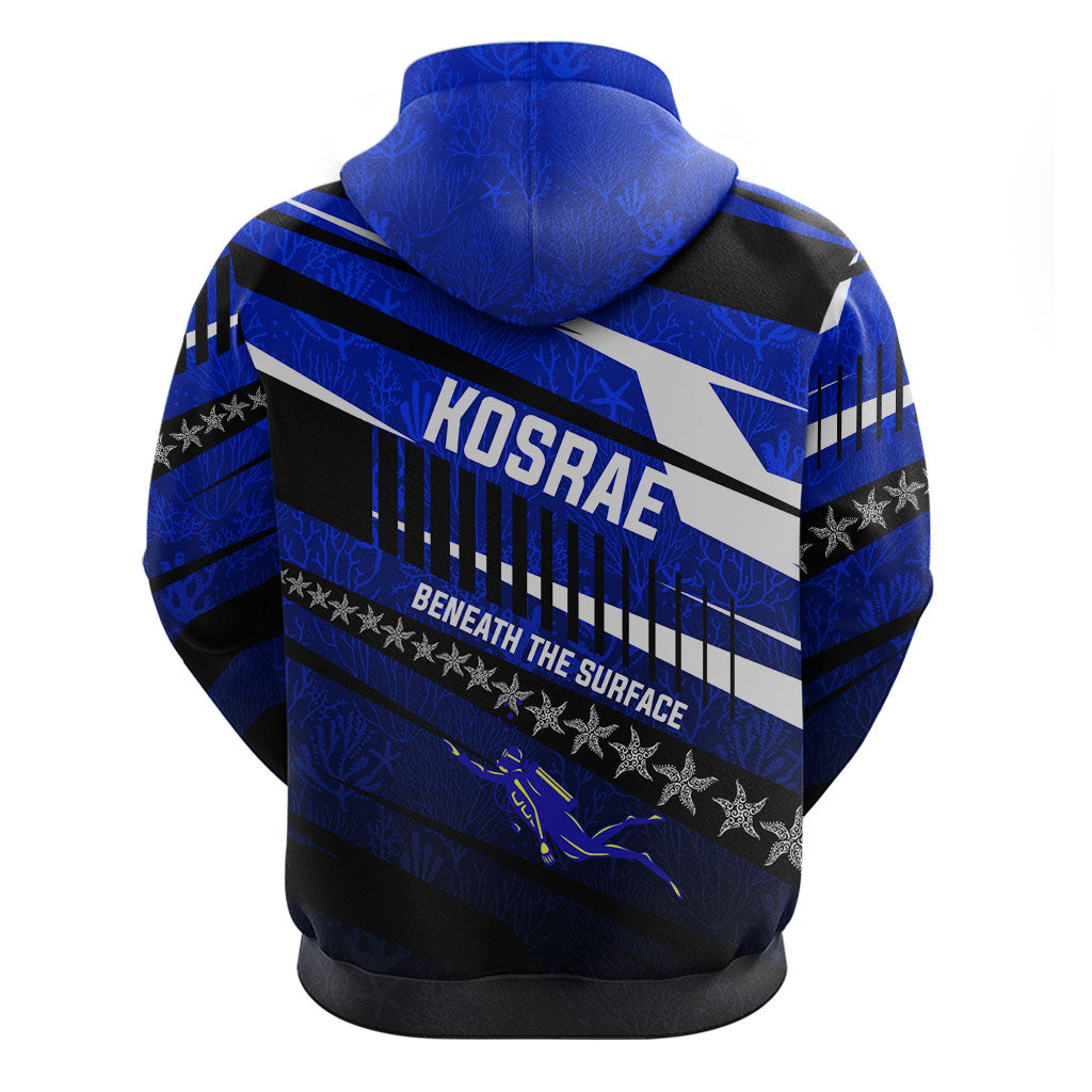 Kosrae Deep Sea Scuba Diving Hoodie Blue Hole Beneath The Surface Coral Reef Graphic Art TS04 - Polynesian Pride