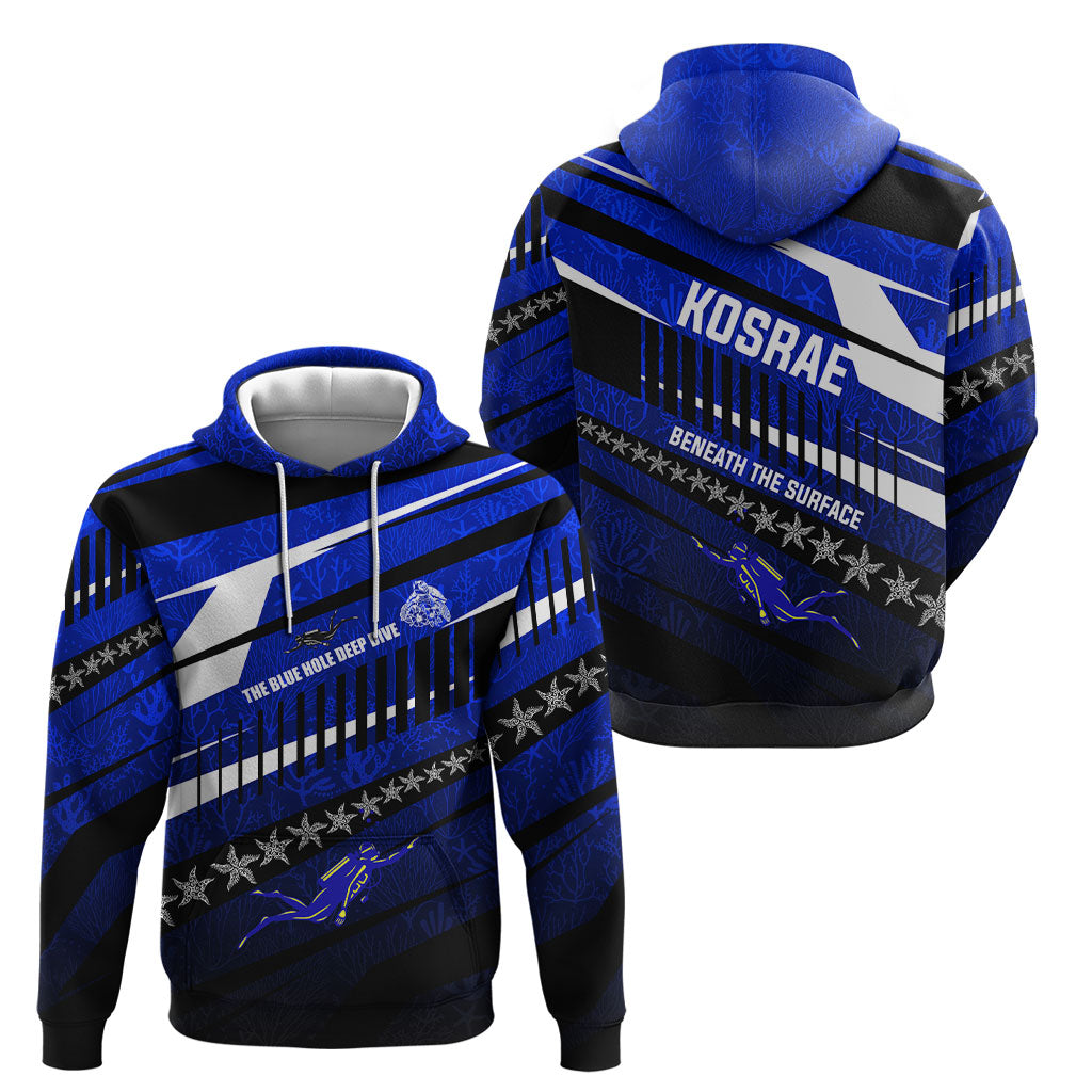 Kosrae Deep Sea Scuba Diving Hoodie Blue Hole Beneath The Surface Coral Reef Graphic Art TS04 - Polynesian Pride