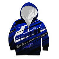 Kosrae Deep Sea Scuba Diving Kid Hoodie Blue Hole Beneath The Surface Coral Reef Graphic Art TS04 Zip Hoodie Blue Black - Polynesian Pride