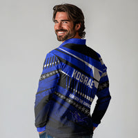 Kosrae Deep Sea Scuba Diving Long Sleeve Polo Shirt Blue Hole Beneath The Surface Coral Reef Graphic Art TS04 - Polynesian Pride
