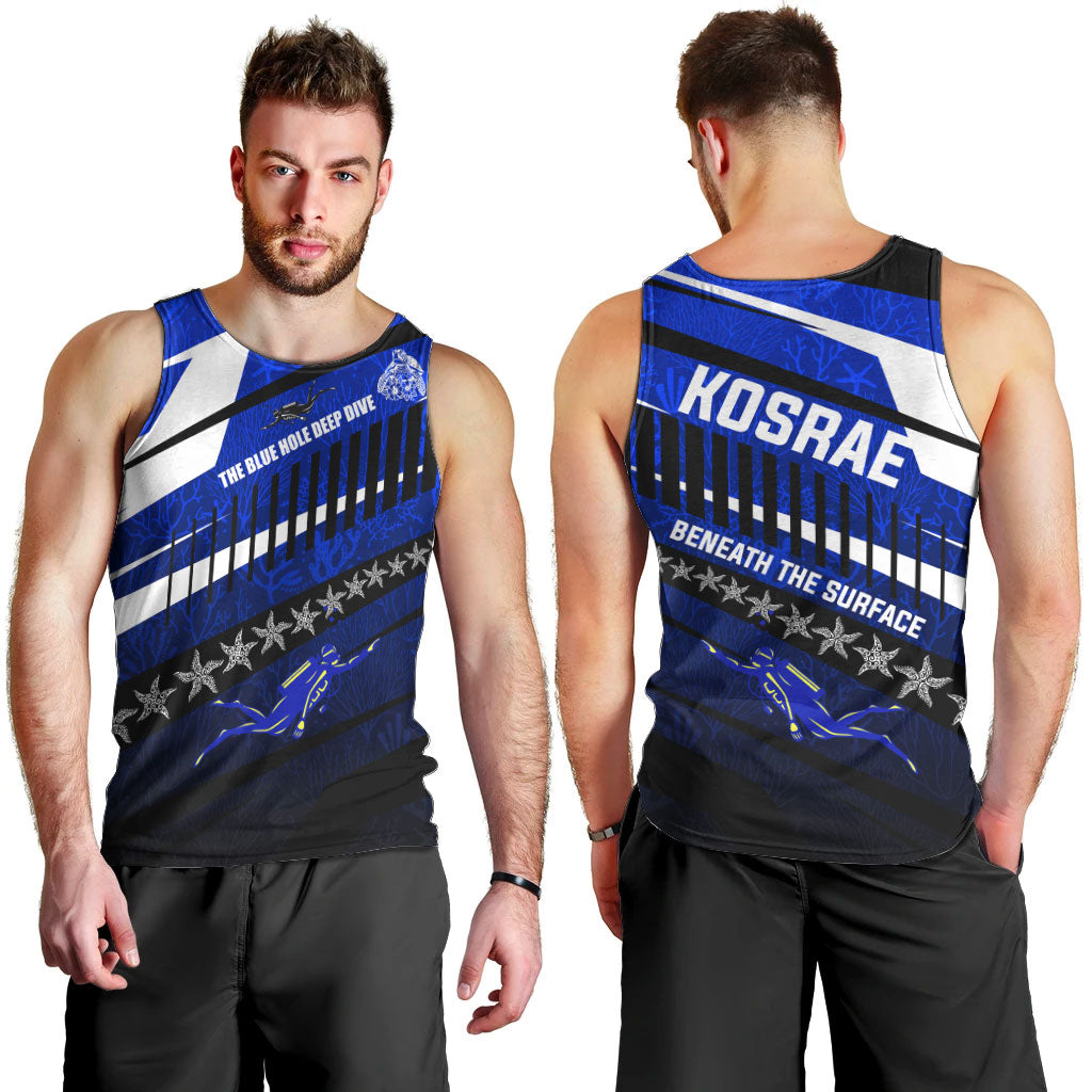 Kosrae Deep Sea Scuba Diving Men Tank Top Blue Hole Beneath The Surface Coral Reef Graphic Art TS04 - Polynesian Pride