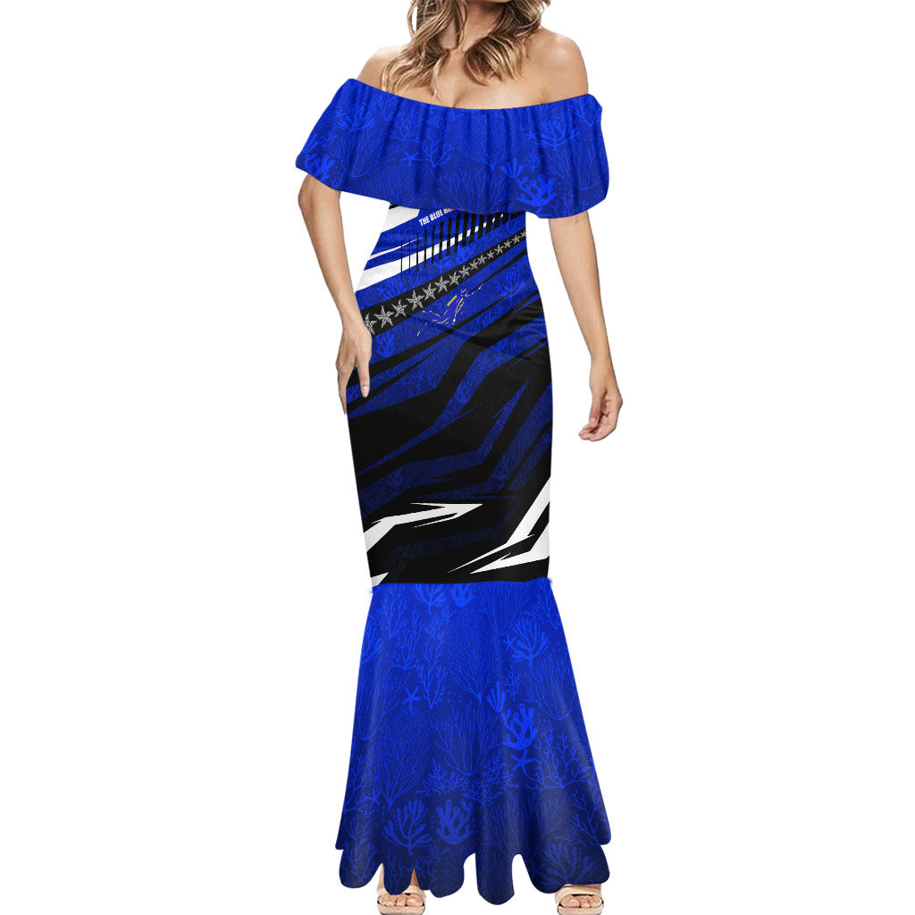 Kosrae Deep Sea Scuba Diving Mermaid Dress Blue Hole Beneath The Surface Coral Reef Graphic Art TS04 - Polynesian Pride