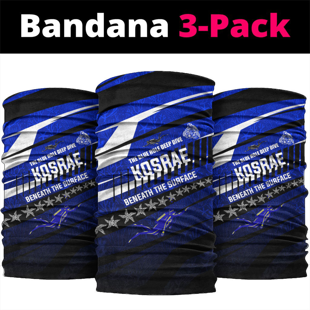 Kosrae Deep Sea Scuba Diving Neck Gaiter Blue Hole Beneath The Surface Coral Reef Graphic Art TS04 package One Size: 25*50cm Blue Black - Polynesian Pride