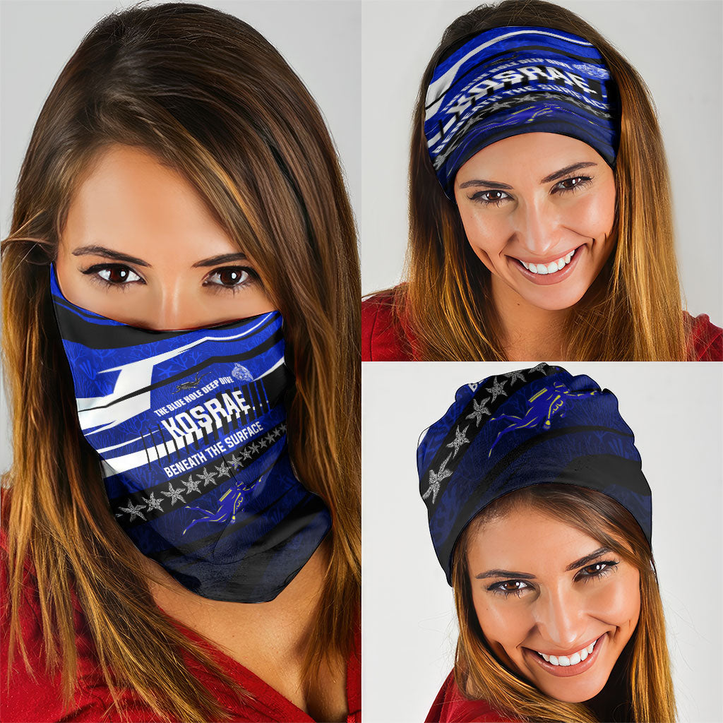 Kosrae Deep Sea Scuba Diving Neck Gaiter Blue Hole Beneath The Surface Coral Reef Graphic Art TS04 - Polynesian Pride