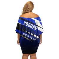 Kosrae Deep Sea Scuba Diving Off Shoulder Short Dress Blue Hole Beneath The Surface Coral Reef Graphic Art TS04 - Polynesian Pride