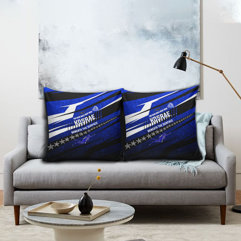 Kosrae Deep Sea Scuba Diving Pillow Cover Blue Hole Beneath The Surface Coral Reef Graphic Art TS04 - Polynesian Pride
