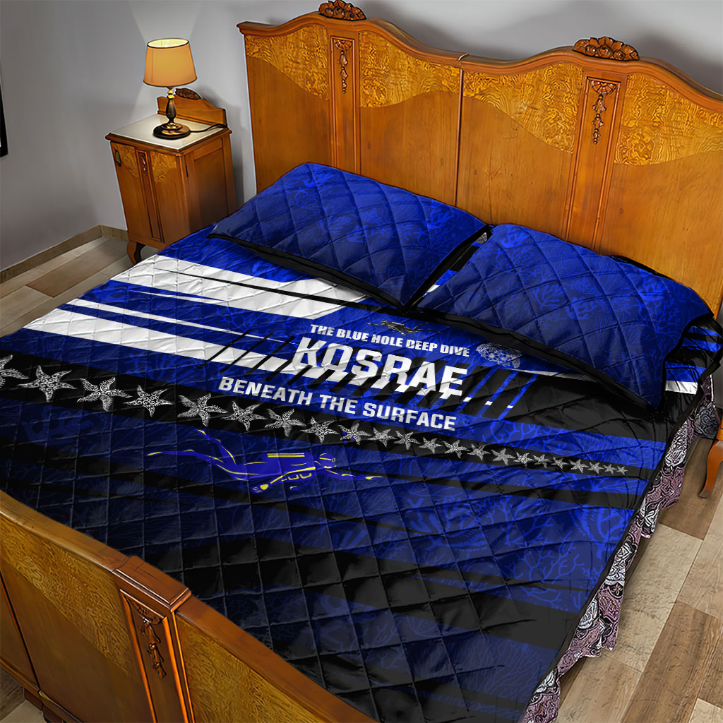 Kosrae Deep Sea Scuba Diving Quilt Bed Set Blue Hole Beneath The Surface Coral Reef Graphic Art TS04 - Polynesian Pride