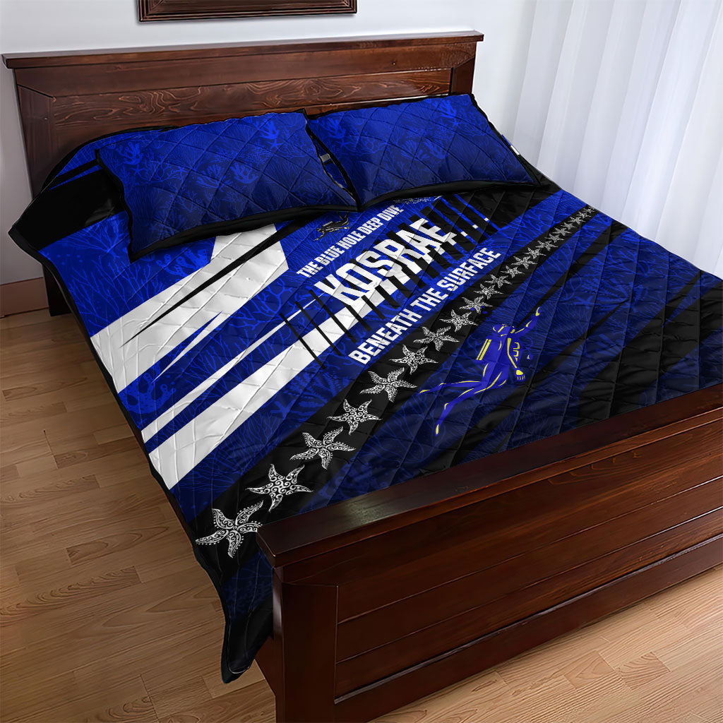 Kosrae Deep Sea Scuba Diving Quilt Bed Set Blue Hole Beneath The Surface Coral Reef Graphic Art TS04 - Polynesian Pride