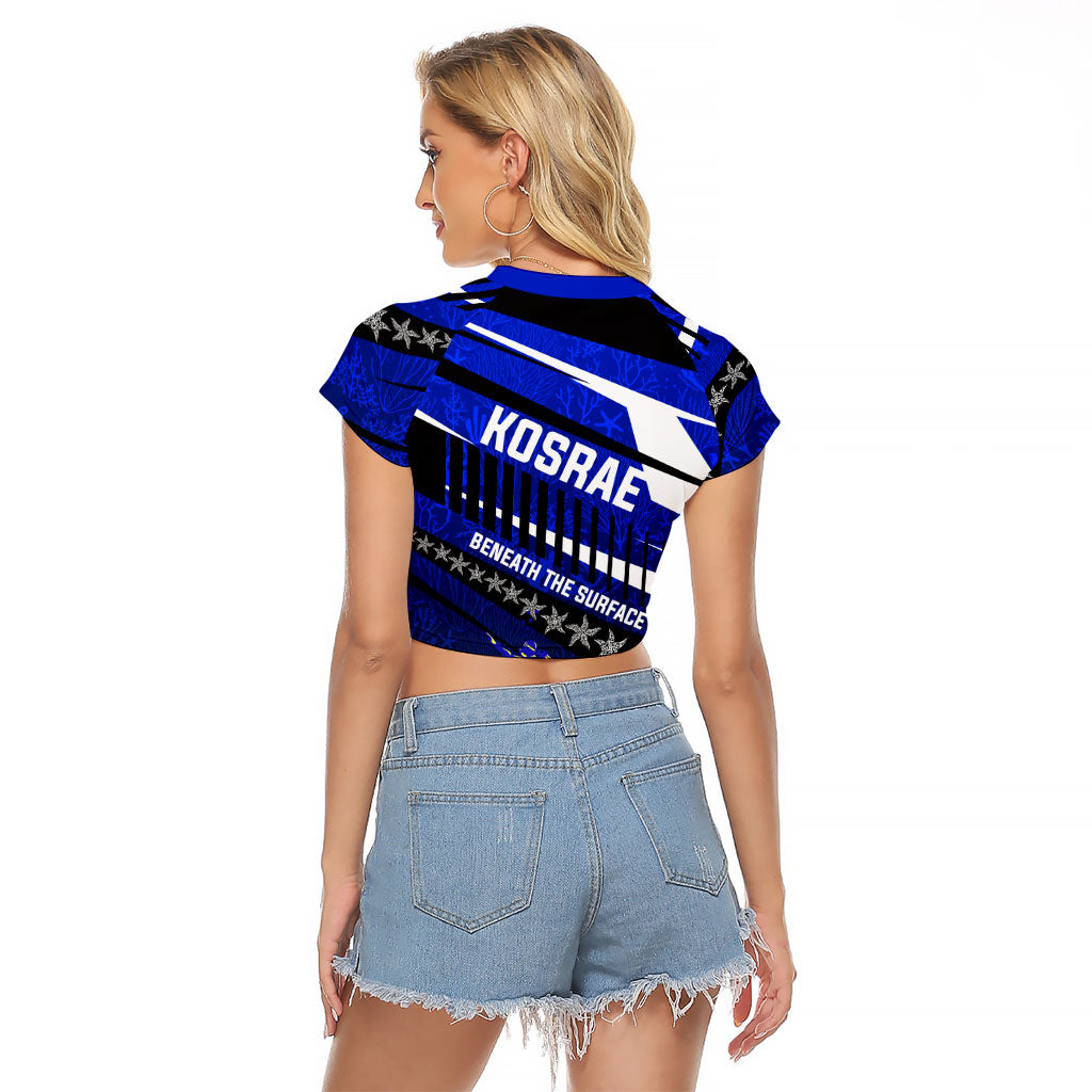 Kosrae Deep Sea Scuba Diving Raglan Cropped T Shirt Blue Hole Beneath The Surface Coral Reef Graphic Art TS04 - Polynesian Pride