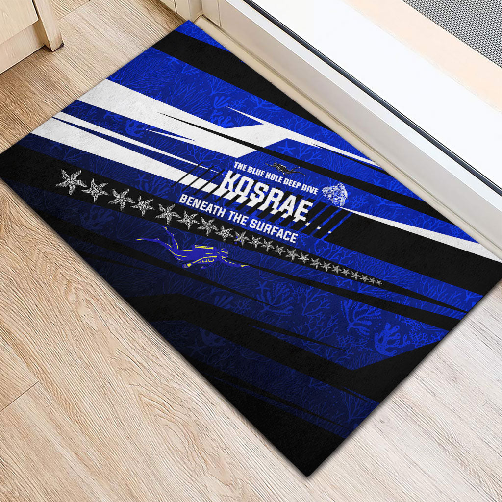 Kosrae Deep Sea Scuba Diving Rubber Doormat Blue Hole Beneath The Surface Coral Reef Graphic Art TS04 - Polynesian Pride