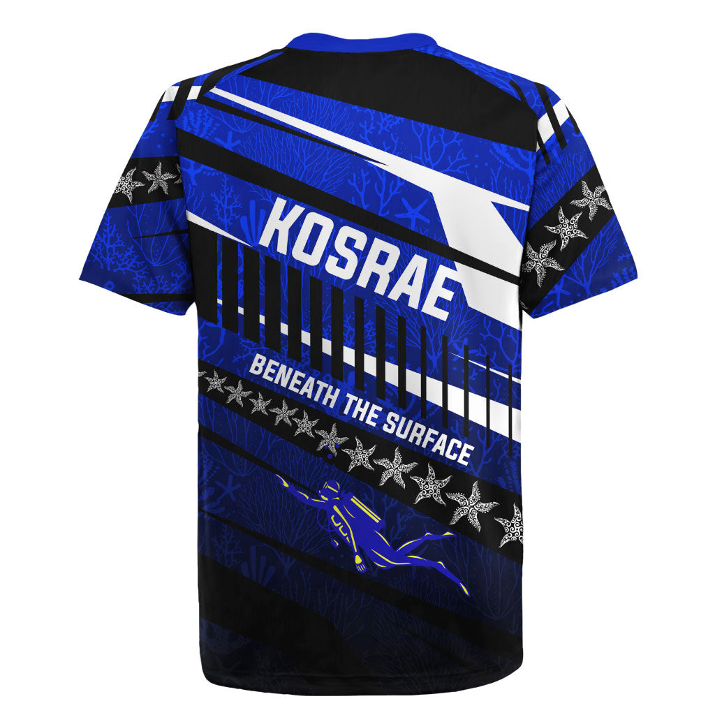 Kosrae Deep Sea Scuba Diving Rugby Jersey Blue Hole Beneath The Surface Coral Reef Graphic Art TS04 - Polynesian Pride