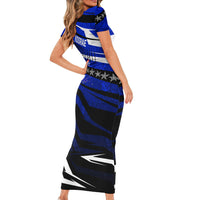 Kosrae Deep Sea Scuba Diving Short Sleeve Bodycon Dress Blue Hole Beneath The Surface Coral Reef Graphic Art TS04 - Polynesian Pride
