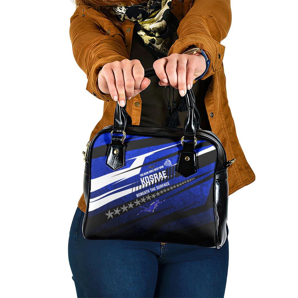 Kosrae Deep Sea Scuba Diving Shoulder Handbag Blue Hole Beneath The Surface Coral Reef Graphic Art TS04 One Size Blue Black - Polynesian Pride