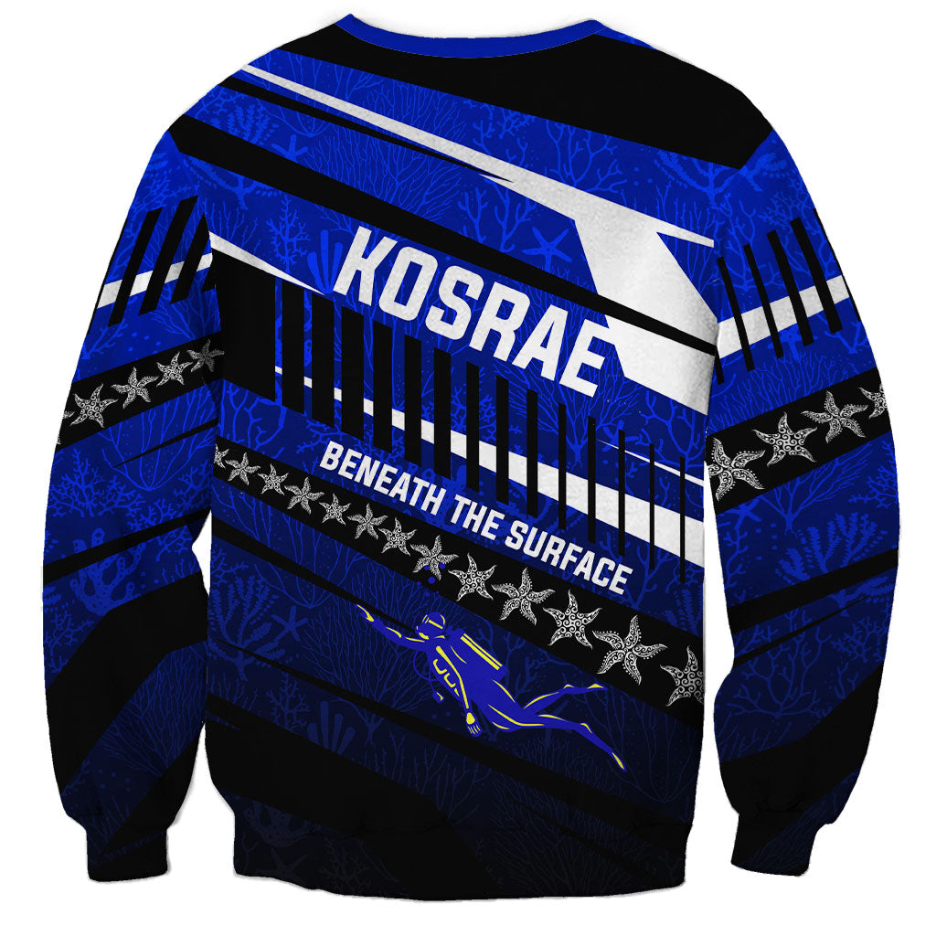 Kosrae Deep Sea Scuba Diving Sweatshirt Blue Hole Beneath The Surface Coral Reef Graphic Art TS04 - Polynesian Pride
